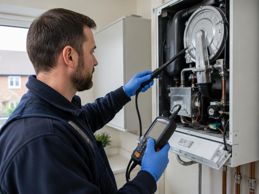 Boiler service in progress