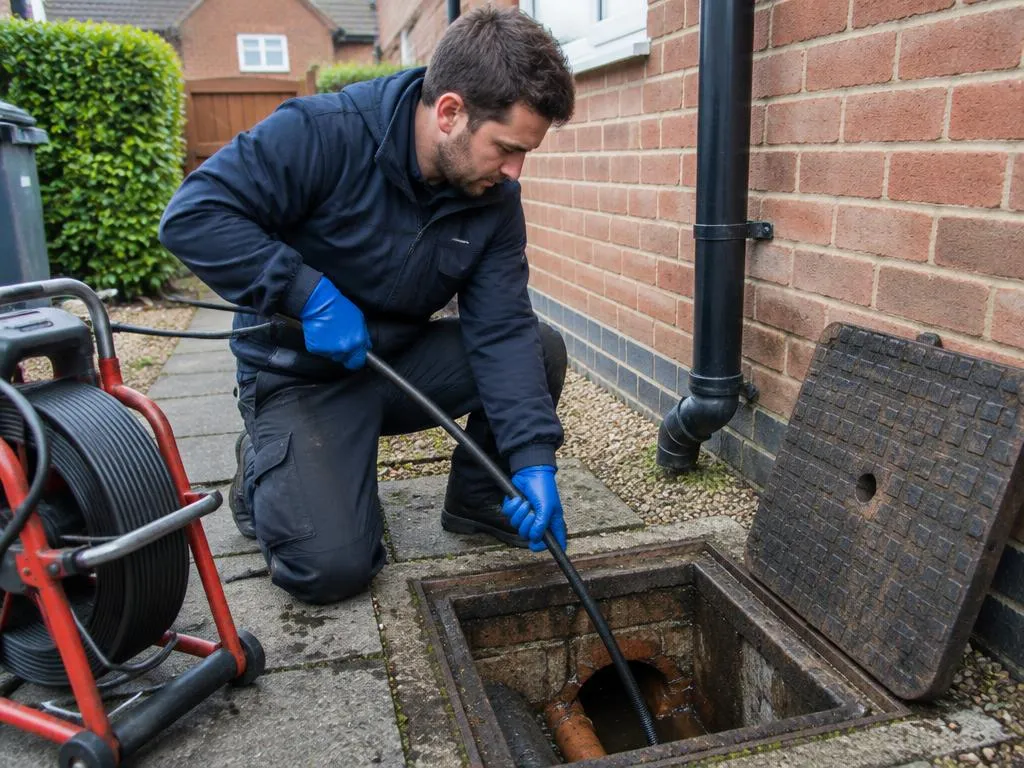Drain unblocking in progress, drain cleaning and unblocking in Hampshire