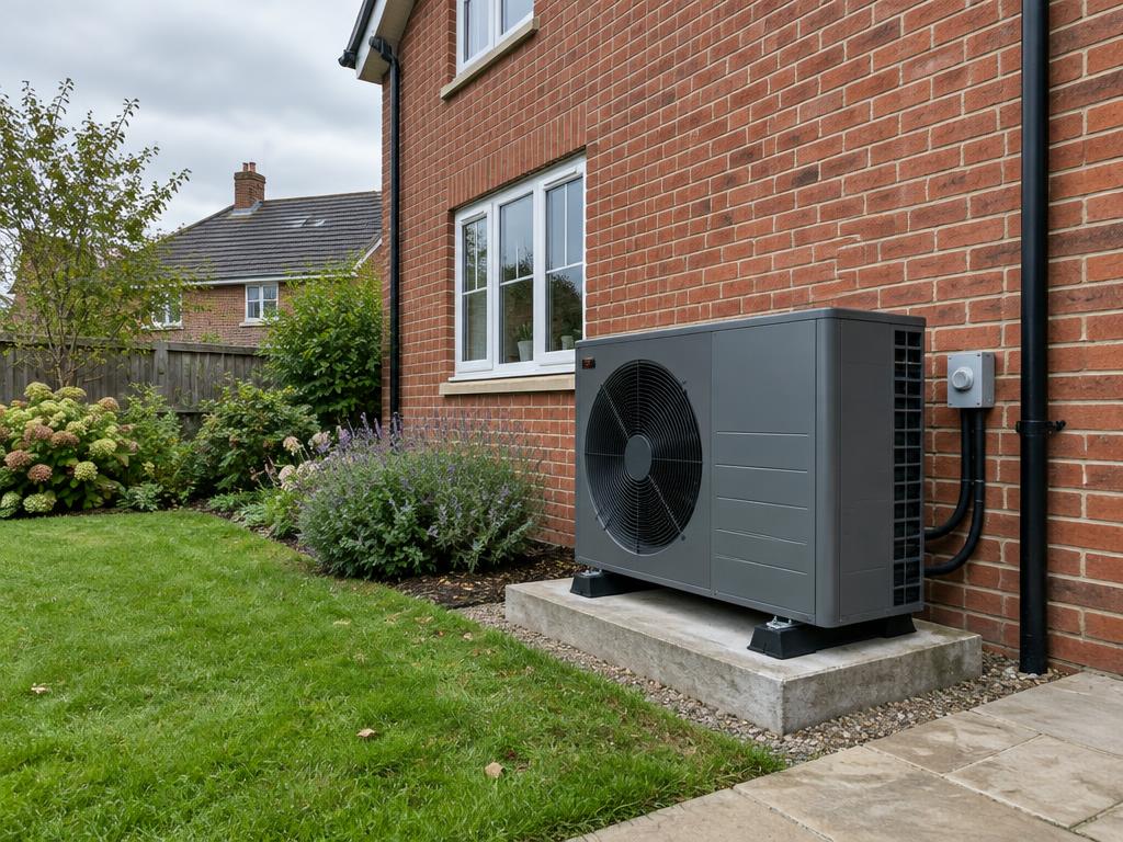Air source heat pump installed