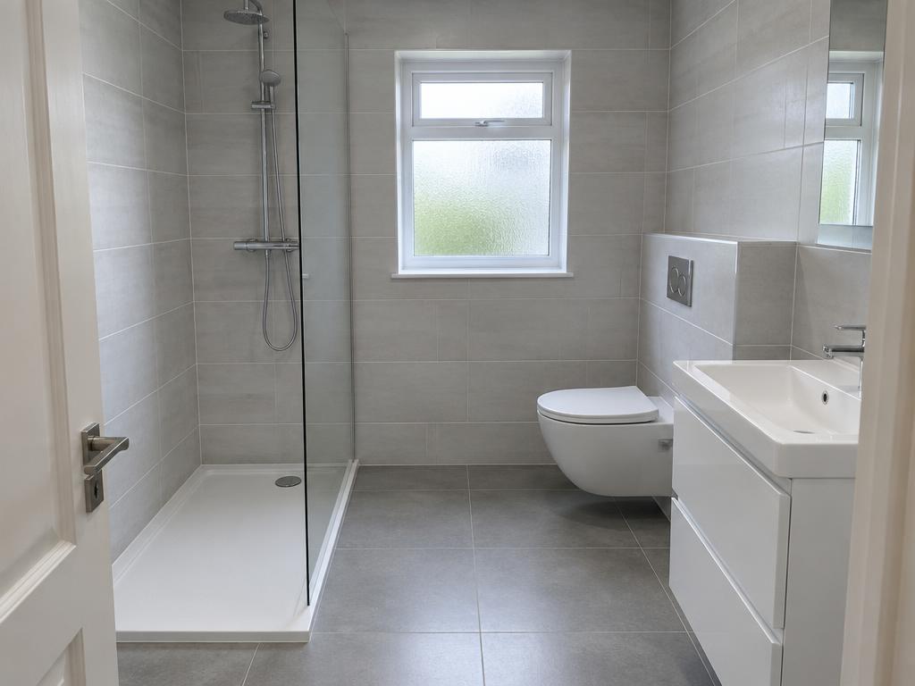Walk-in shower and wall-hung WC, Aldershot