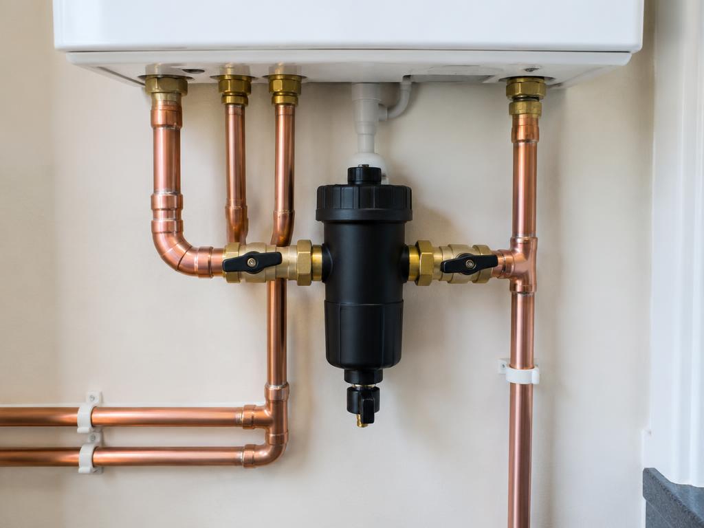 System filter and new pipework, Church Crookham
