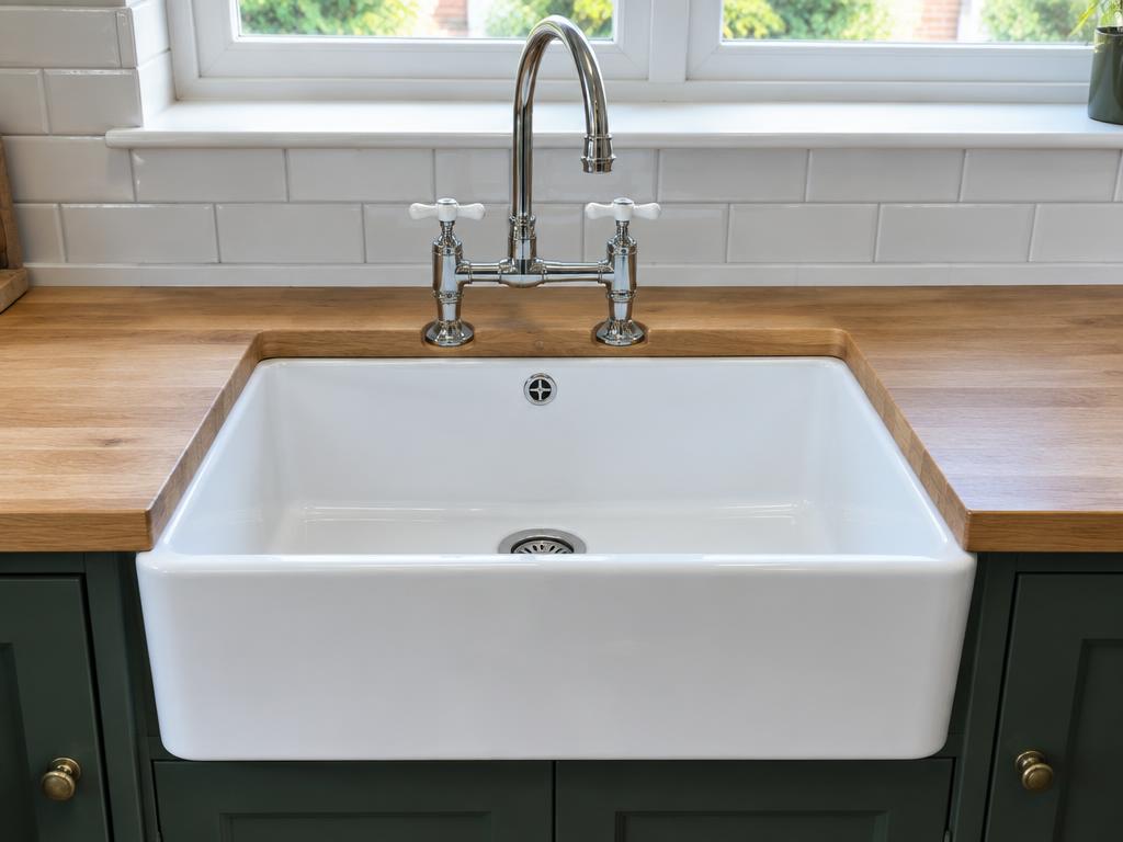 Belfast kitchen sink and bridge mixer installation, Winchester