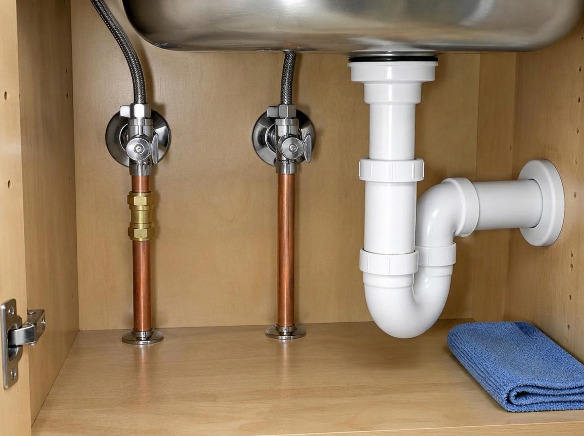 Emergency leak repair under kitchen sink, Farnborough