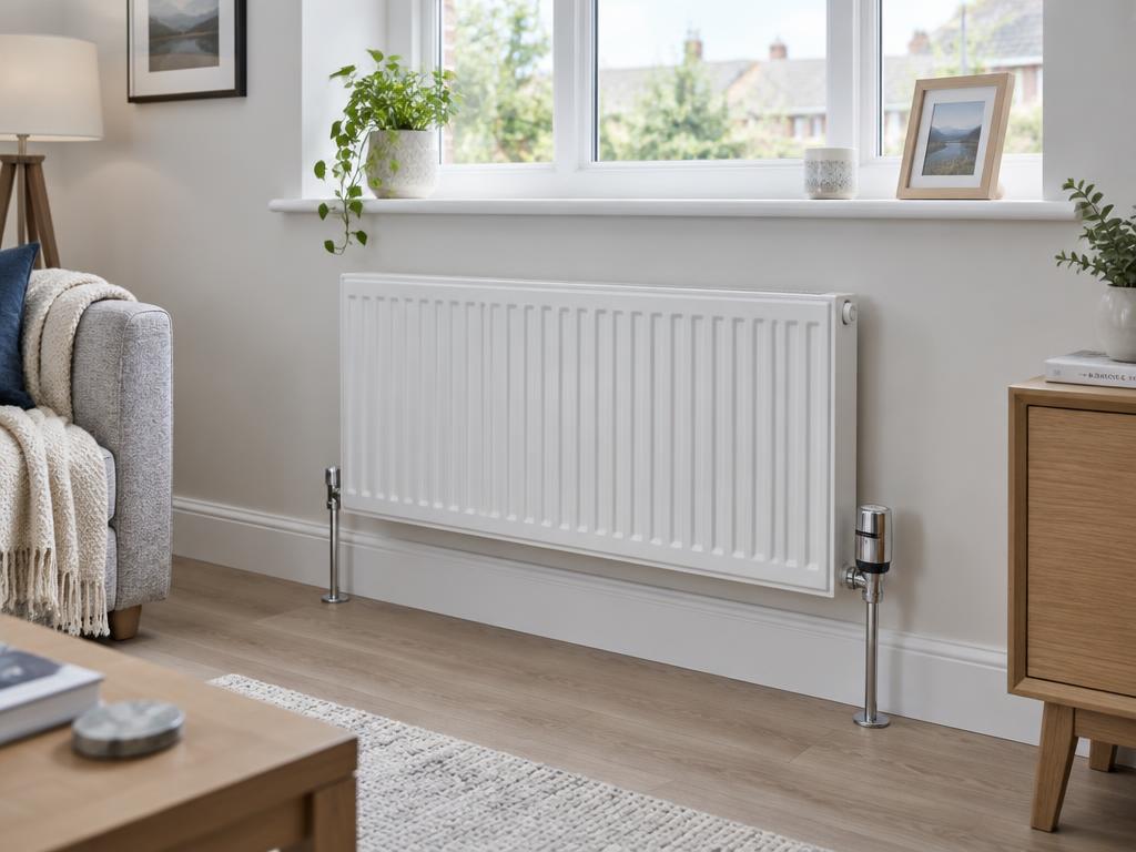 New radiator and pipework installed