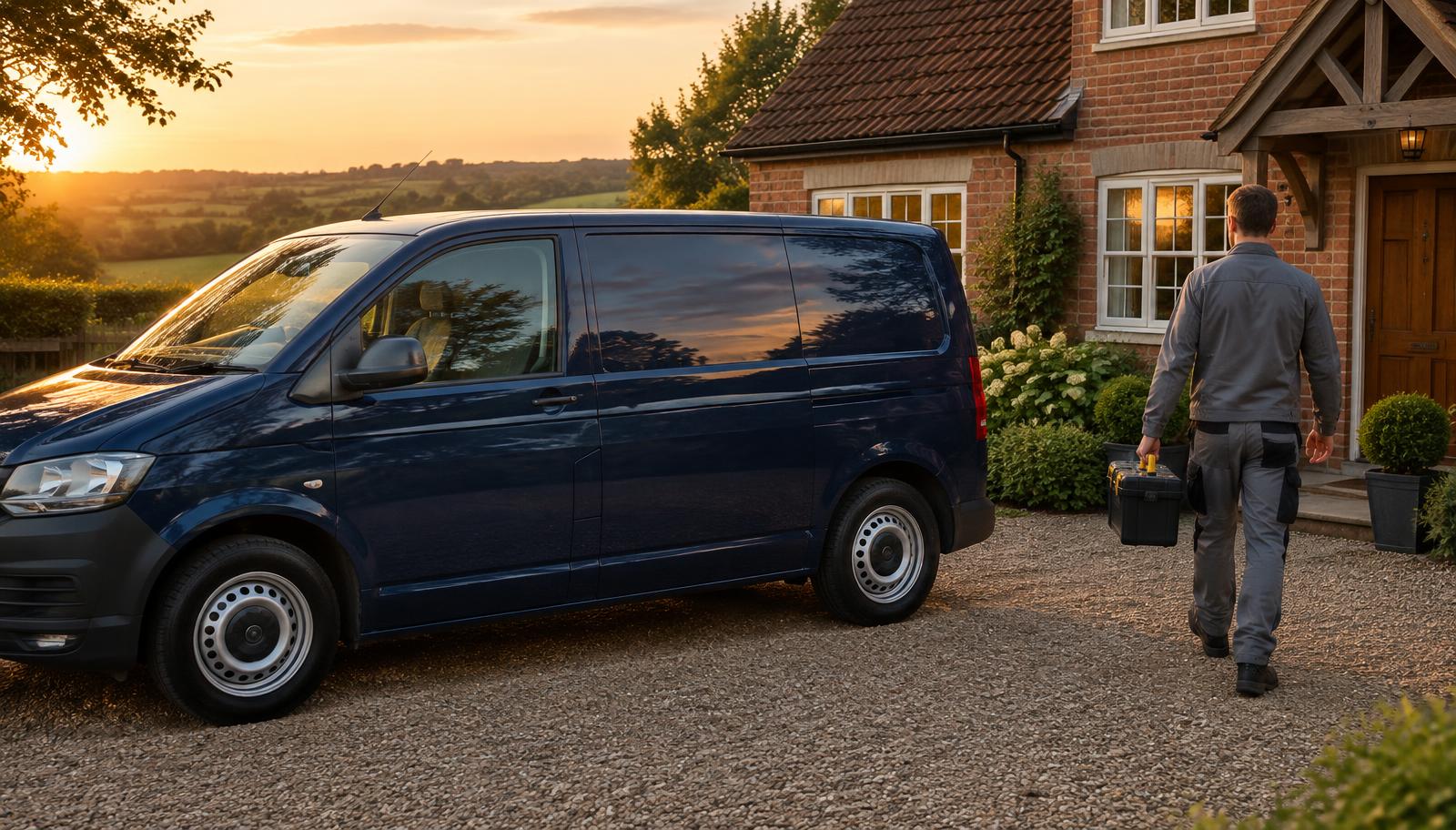 Rob arriving at a customer's home in Hampshire